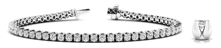 White 14K Gold Lab Diamond Inline Bracelet