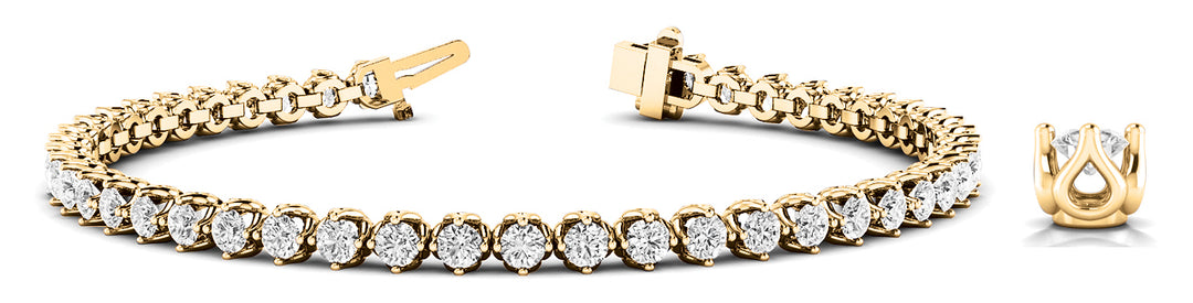 Yellow Gold Lab Diamond 4 Prong Tennis Bracelet