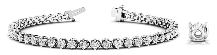 White Gold 4 Prong Lab Diamond Tennis Bracelet