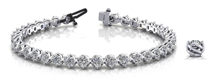 White Gold Lab Diamond 4-Prong Tennis Bracelet
