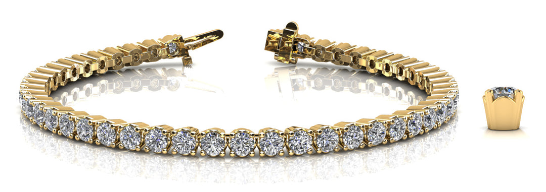 Yellow Gold Lab Diamond 4-Prong Tennis Bracelet