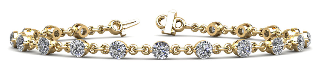 14K Yellow Gold Round Diamond Fashion Bracelet