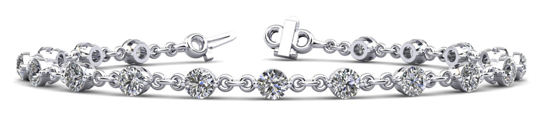 18K White Gold Lab Diamond Chain Bracelet