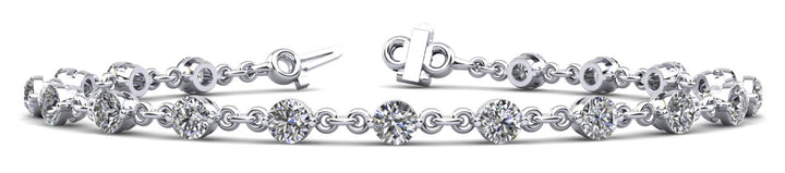 18K White Gold Lab Diamond Chain Bracelet