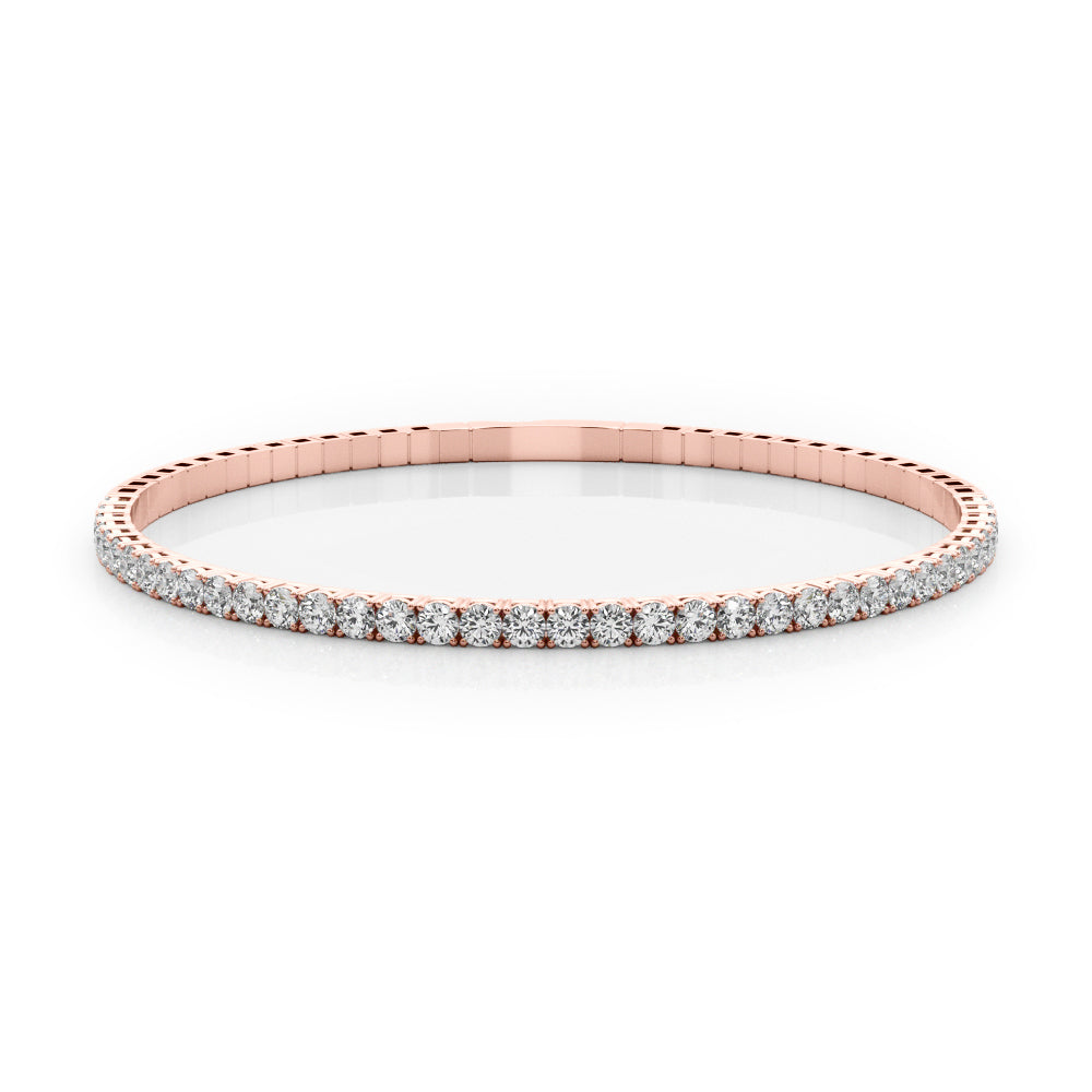18K Rose Gold Lab Diamond Flex Bangle