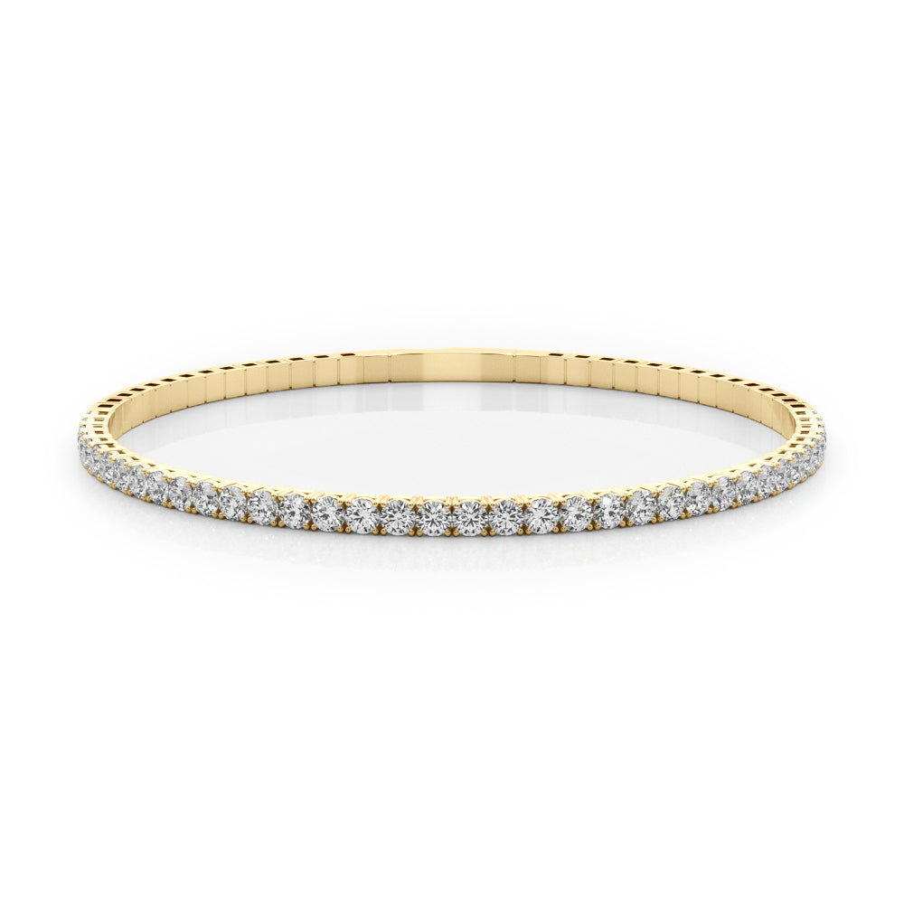 18K Yellow Gold Diamond Flex Bangle