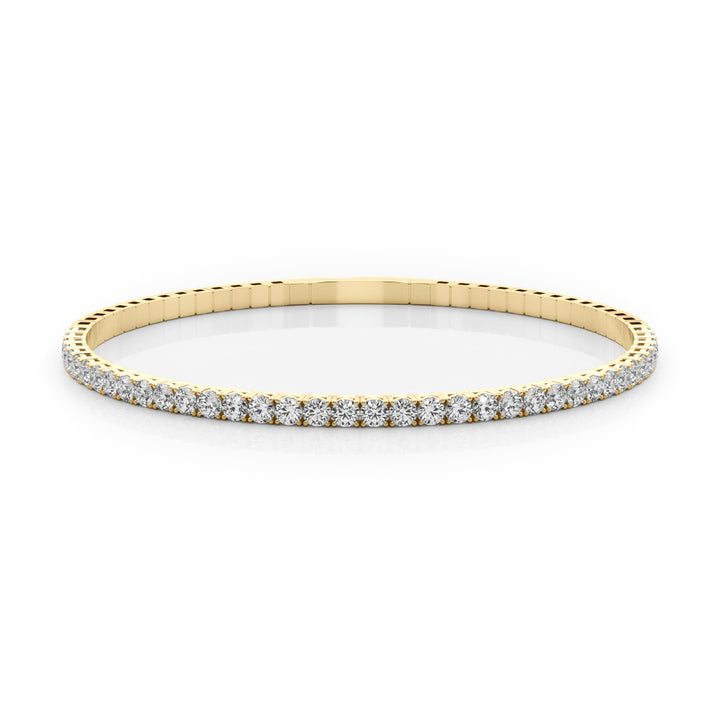 18K Yellow Gold Diamond Flex Bangle