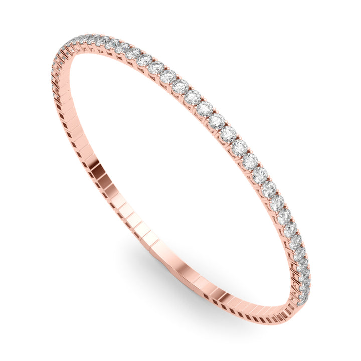 18K Rose Gold Lab Diamond Flex Bangle