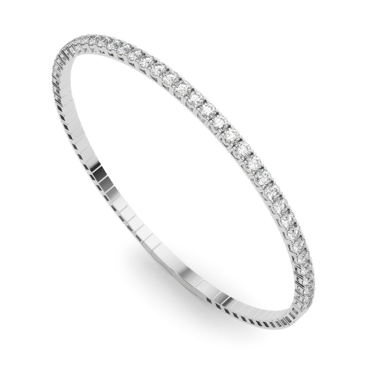 18K White Gold Lab Diamond Flex Half Bangle
