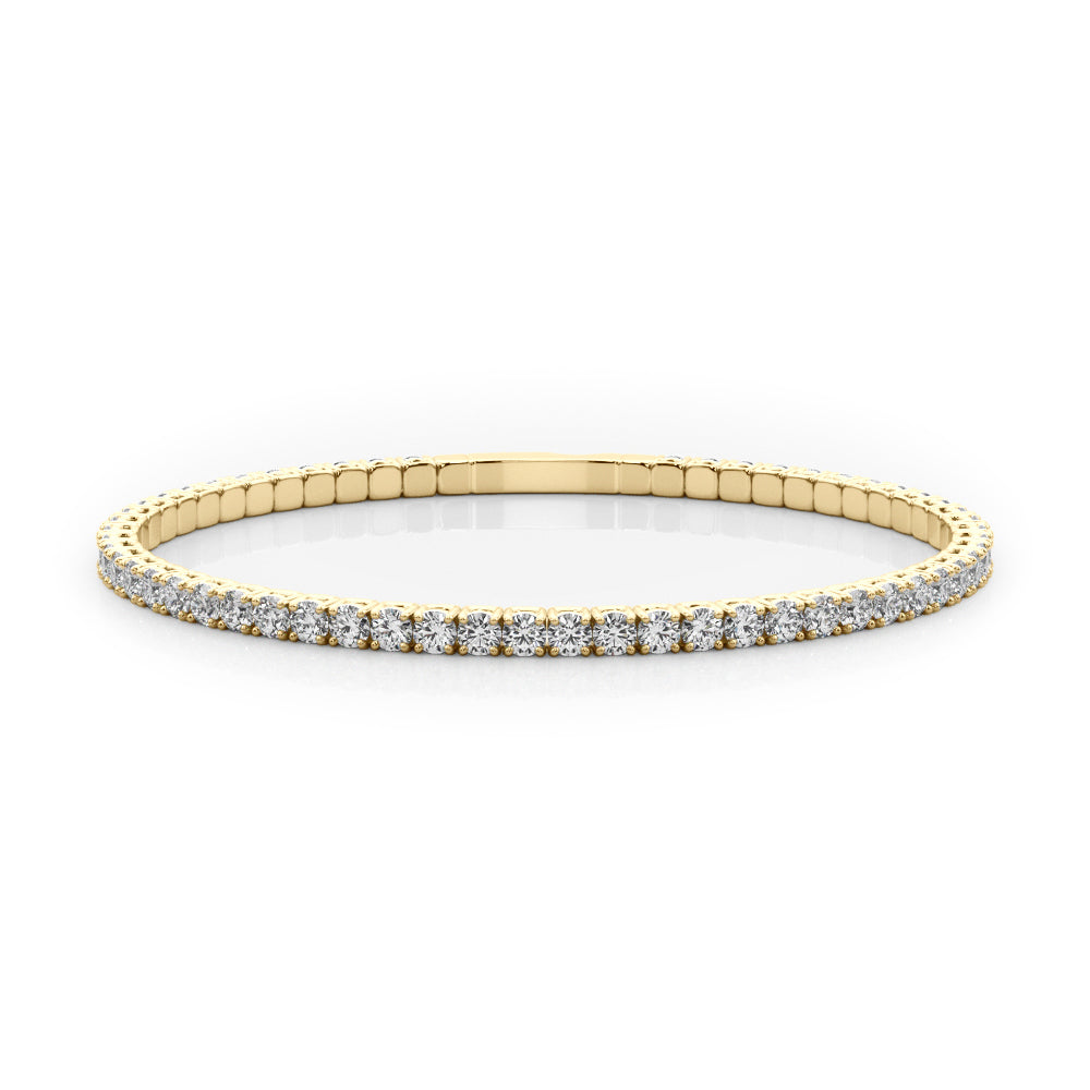 Flexible 14K Yellow Gold Diamond Eternity Bangle