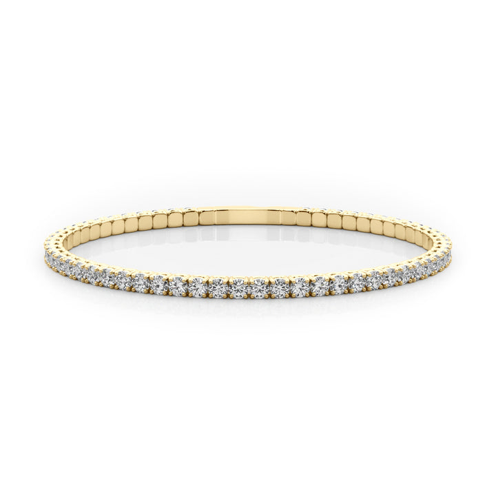 Flexible 18K Yellow Gold Diamond Eternity Bangle