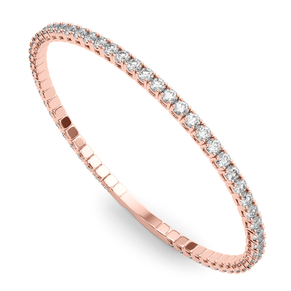 14K Rose Gold Lab Diamond Flex Bangle
