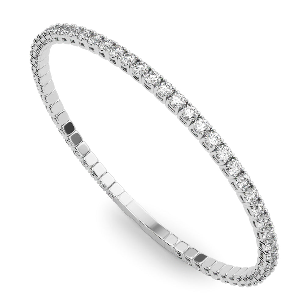 18K White Gold Lab Diamond Flex Bangle