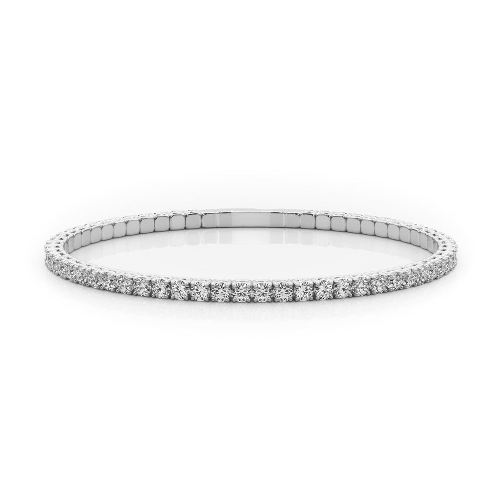 18K White Gold Lab Diamond Flex Bangle
