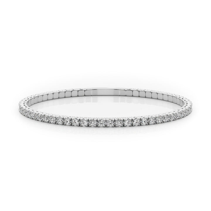 18K White Gold Lab Diamond Flex Bangle