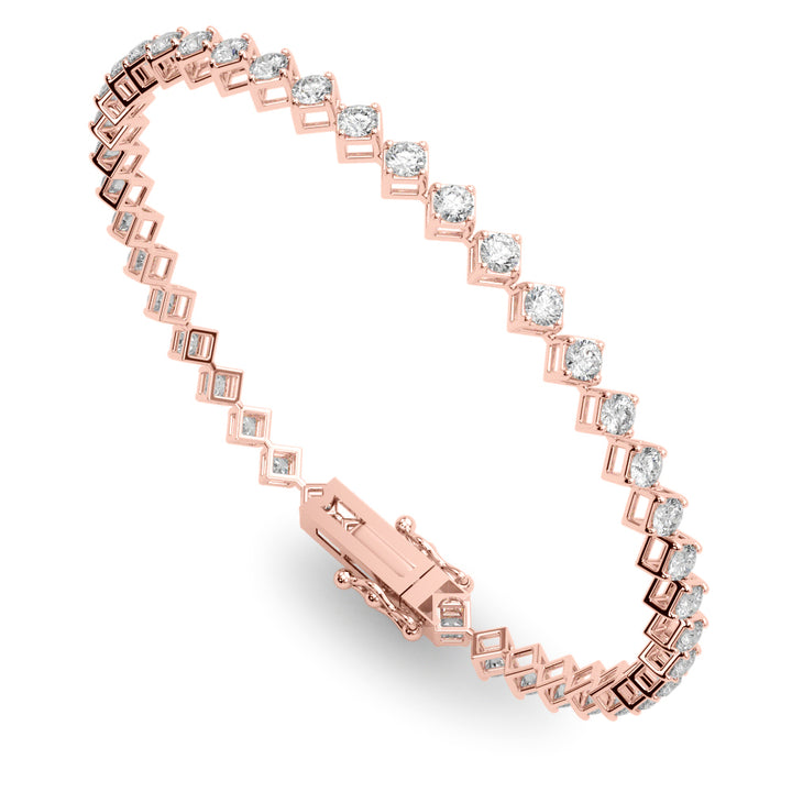 14K Rose Gold 1.5ctw Diamond Line Bracelet