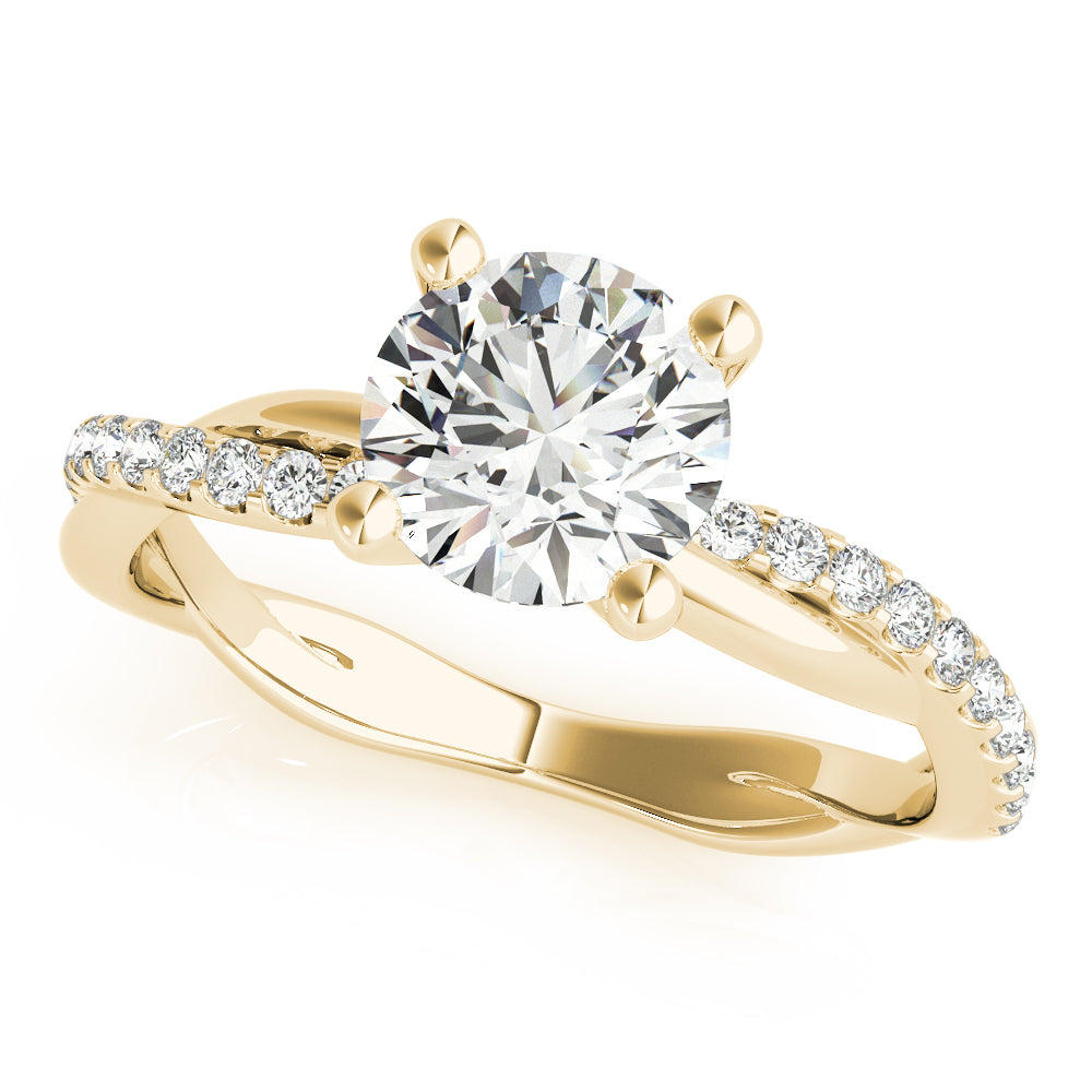 Round with Twisted Shank Diamond Engagement Ring