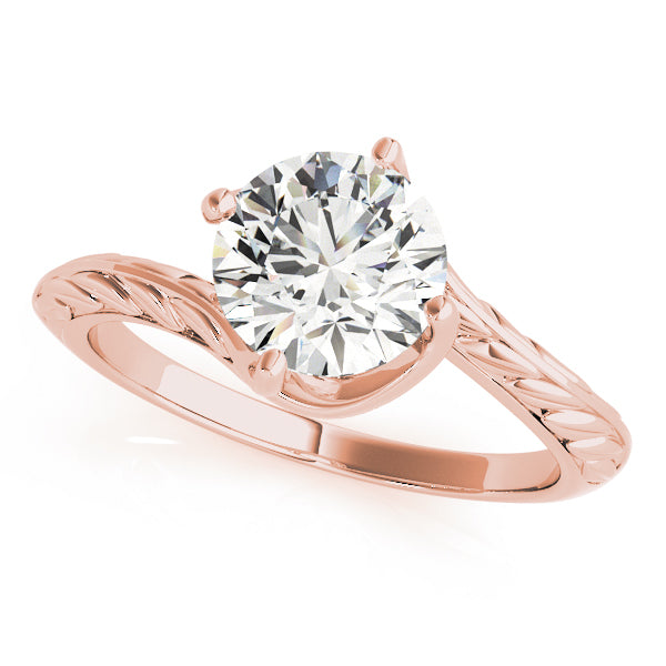 Contemporary Round Diamond Trellis Solitaire Engagement Ring