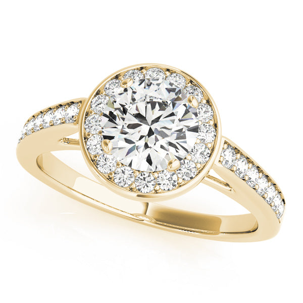 Round Floating Cathedral Style Channel Set Diamond Engagement Ring