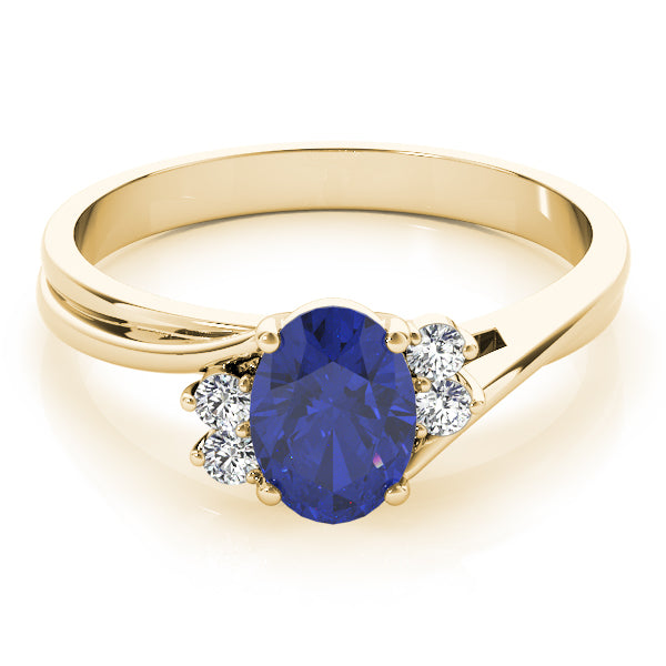 14K Yellow Gold Oval Diamond Fashion Ring