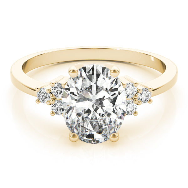 14K Yellow Gold Oval Diamond Fashion Ring
