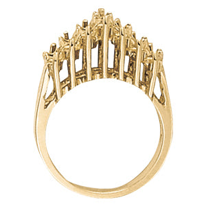18K White Gold Lab Diamond Pyramid Ring