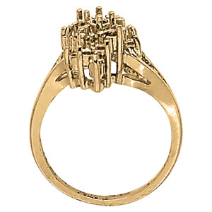 14K White Gold Lab Diamond Cluster Ring