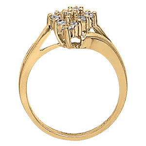 Platinum White Diamond Cluster Fashion Ring
