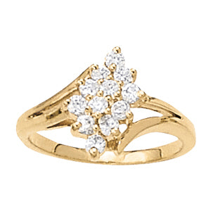 14K White Gold Diamond Fashion Cluster Ring