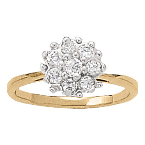Platinum Lab Diamond Fashion Cluster Ring