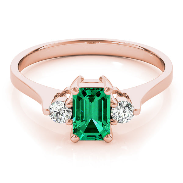 Rose Gold 0.15CT Emerald Diamond Fashion Ring