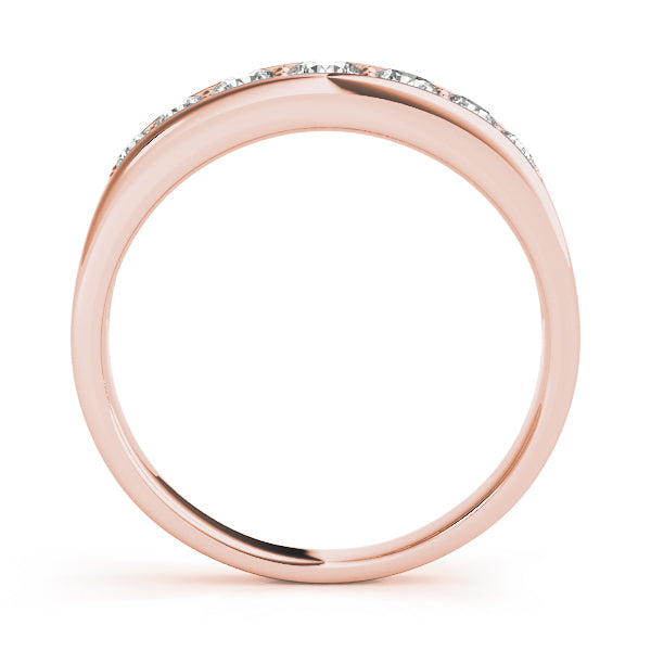 14K Rose Gold Diamond Wedding Band 1 ctw