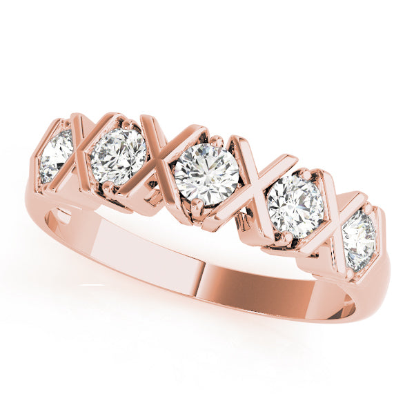 14K Rose Gold Diamond Wedding Ring