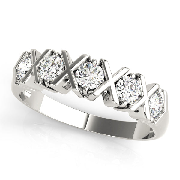 14K White Gold 1 CT Diamond Wedding Band