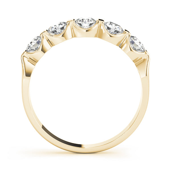 18K Yellow Gold 5-Diamond Wedding Ring