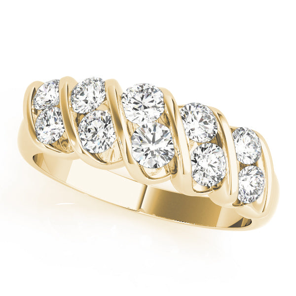 14K Yellow Gold Round Diamond Wedding Ring