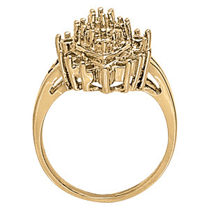 Platinum White Diamond Cluster Fashion Ring