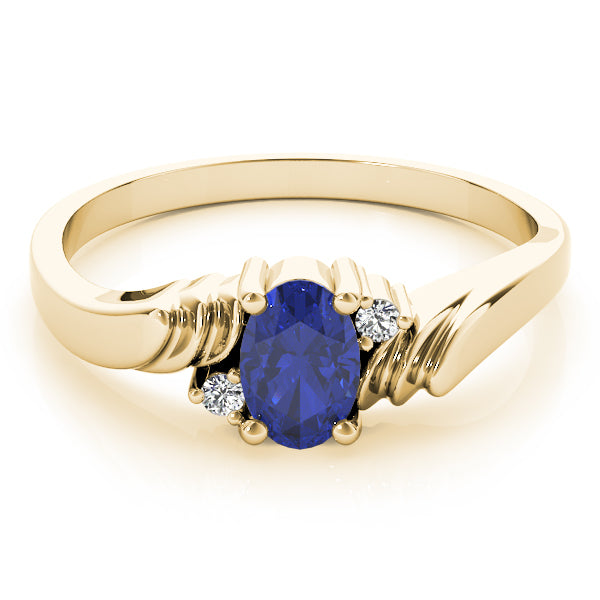 14K Yellow Gold Oval Diamond Fashion Ring