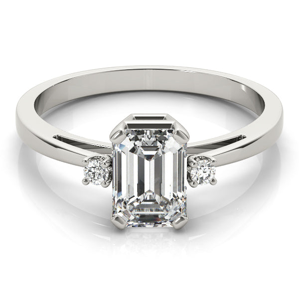 White Gold Diamond & Emerald Color Ring