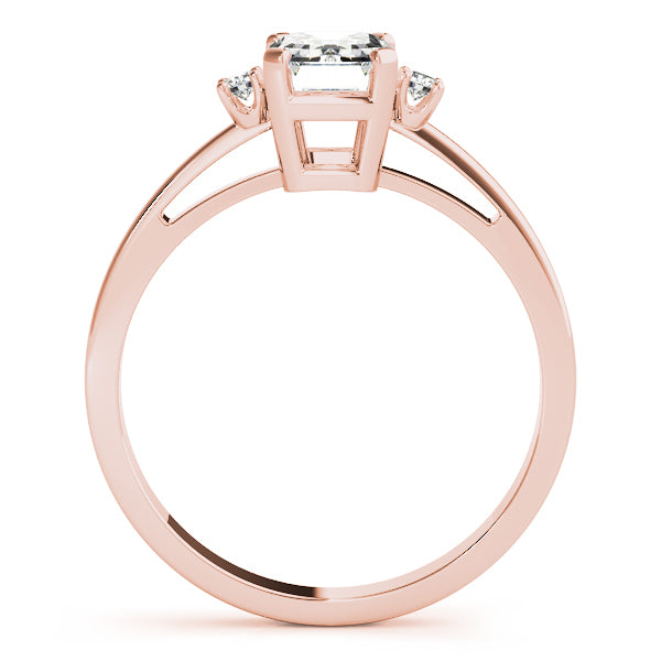 Rose Gold Diamond & Emerald Color Ring
