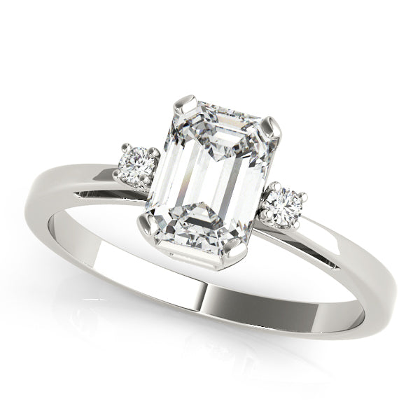 White Gold Diamond & Emerald Color Ring