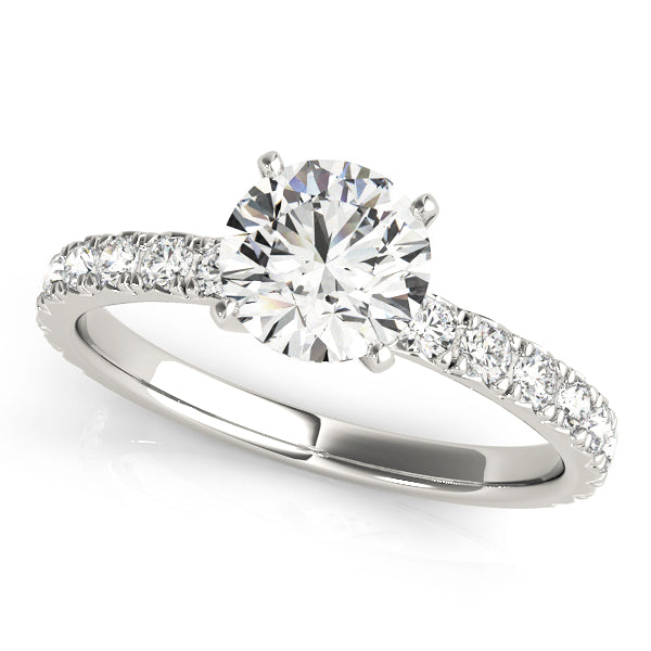 Single Row Diamond Engagement Ring