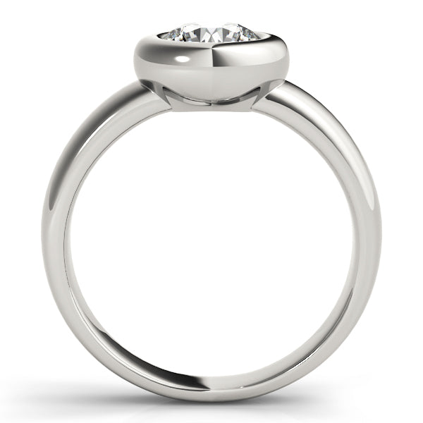 Contemporary Bezel-Set Round Diamond Solitaire Engagement Ring