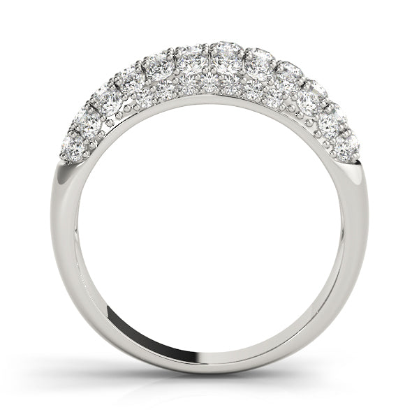 Platinum Pave Diamond Wedding Band 1 CTW