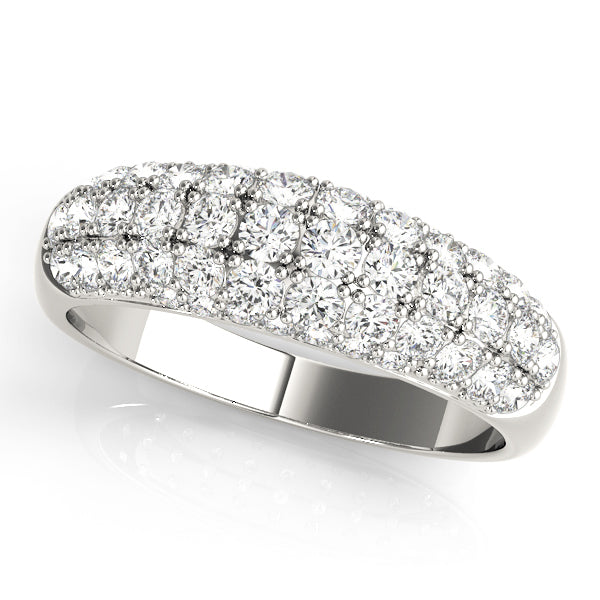 Platinum Pave Diamond Wedding Band 1 CTW