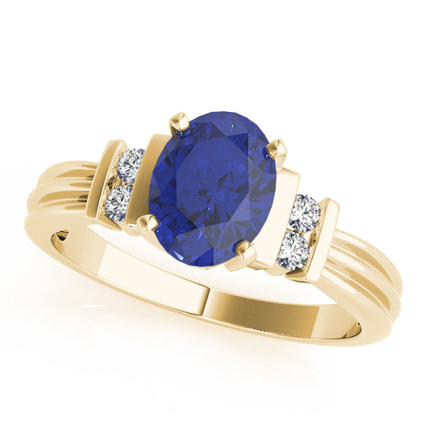 14K Yellow Gold Multi-Diamond Oval Ring