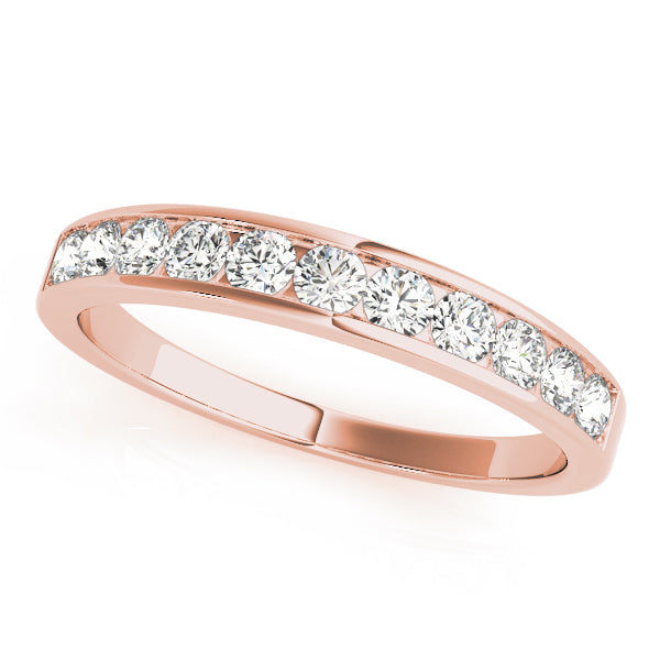 18K Rose Gold 1 CT Diamond Wedding Band