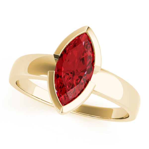 14K Yellow Gold Marquise Diamond Ring