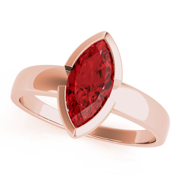 14K Rose Gold Marquise Diamond Fashion Ring