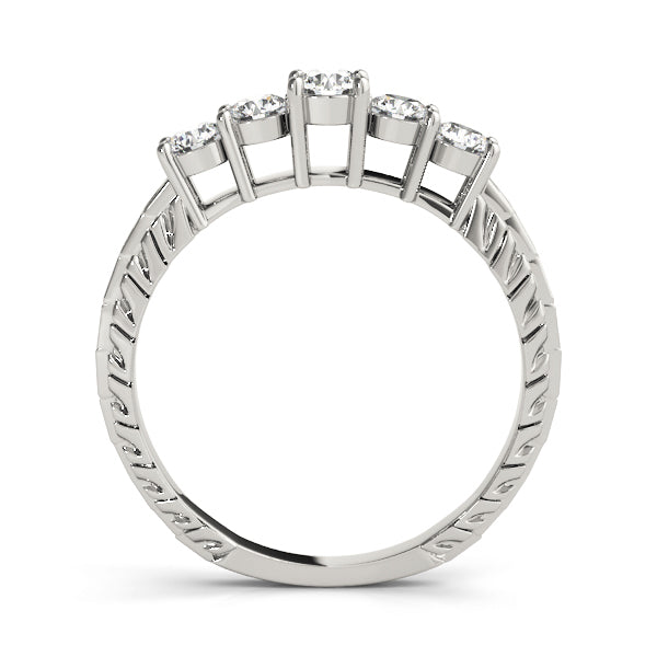 18K White Gold Round Diamond Wedding Ring